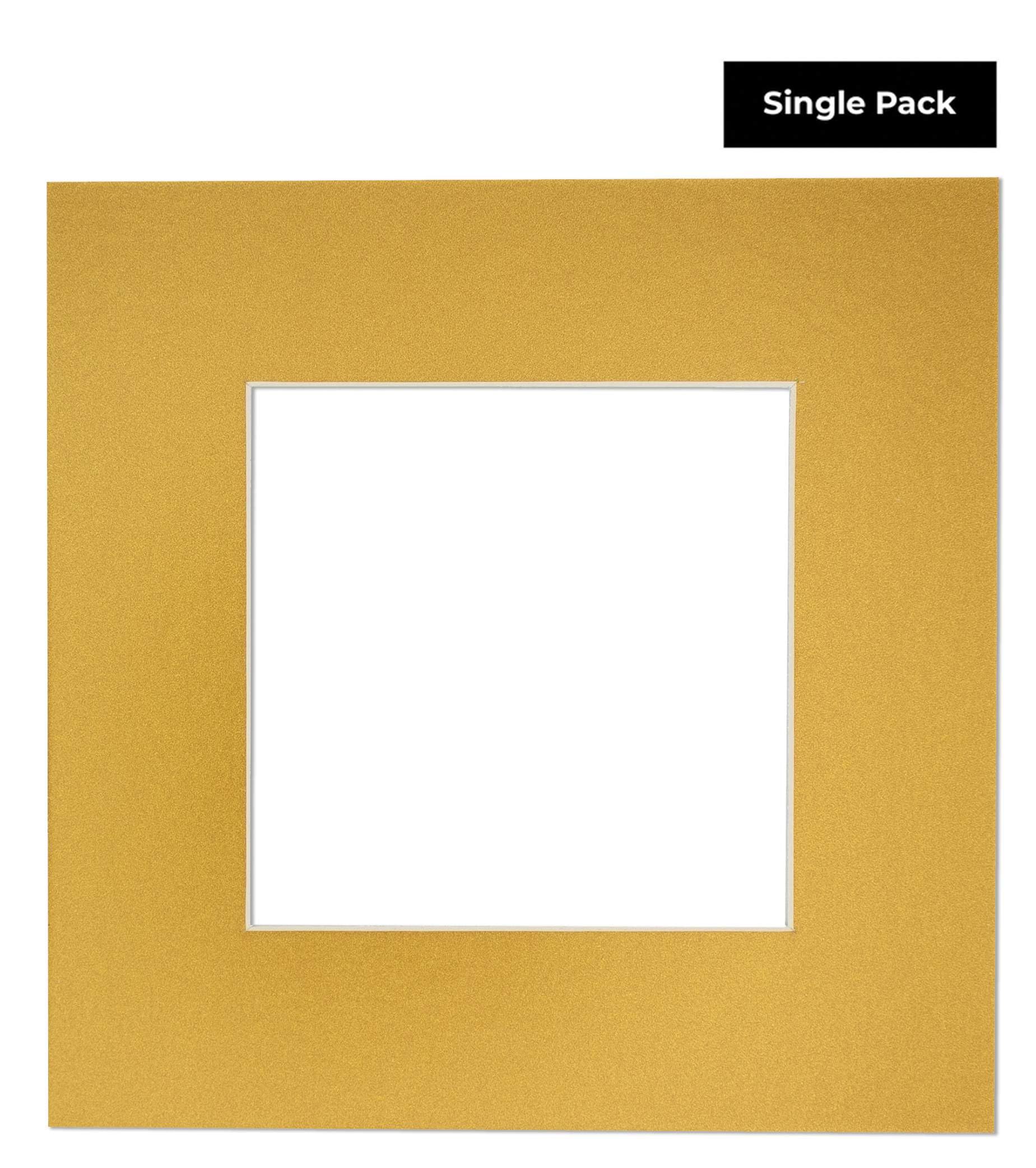 11x14 Mat Bevel Cut for 9x12 Photos - Acid Free Metallic Gold Precut Matboard - for Pictures, Photos, Framing - 4-ply Thickness