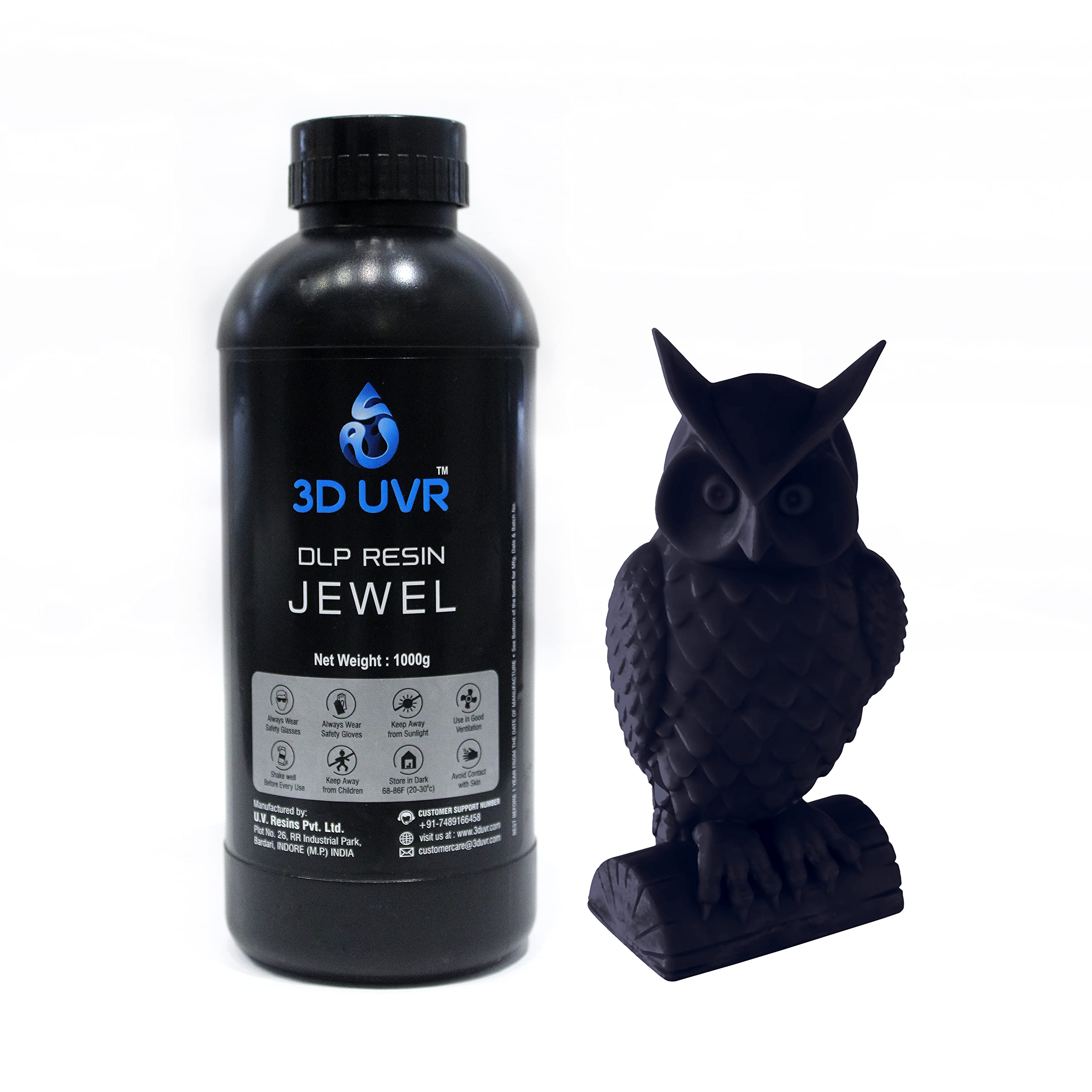 3D UVR Photopolymer Resin for 3D Printing, 405nm, UV-Curing Resin with High Precision and Quick Curing & Excellent Fluidity for DLP 3D Print [ Jewel, Black, 1000 GM ] (B09KLSSF7G) Amazon Price History, Amazon Price Tracker