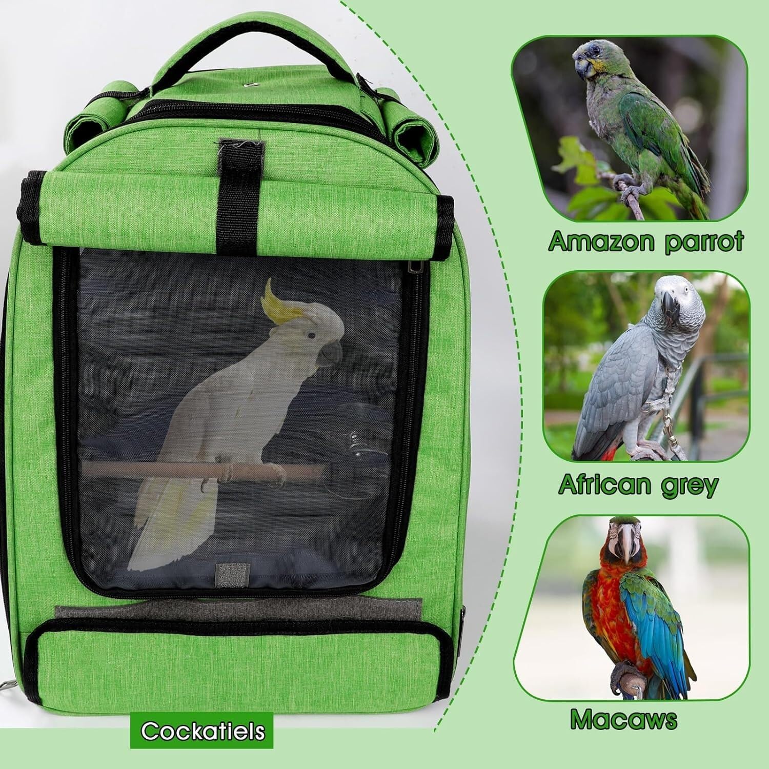 Transportin Gato Perro Mochila Transportadora De Pájaros Grande, Jaula De Viaje Portátil para Exteriores, Bolsa De Viaje Transpirable para Mascotas Y Pájaros Transportin Gato Coche(A)