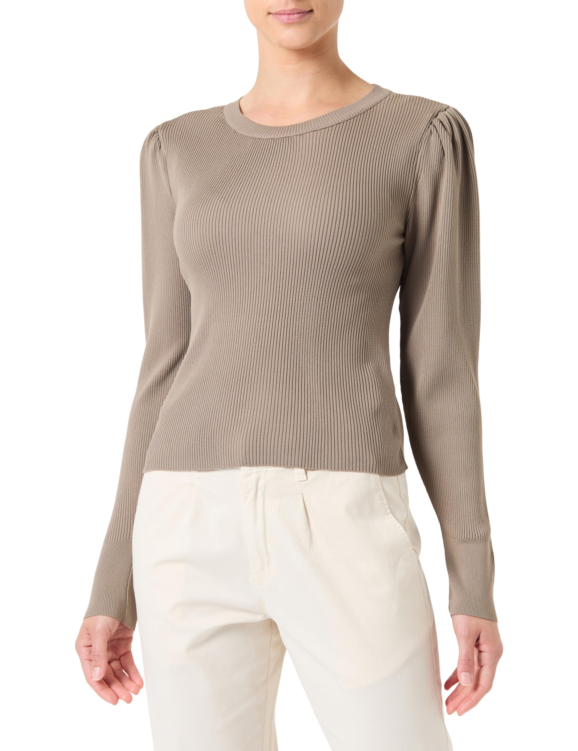 Only Women's Walnut Bestseller A/S Onlsally L/S Puff Jumper Knt Noos Sweater, M