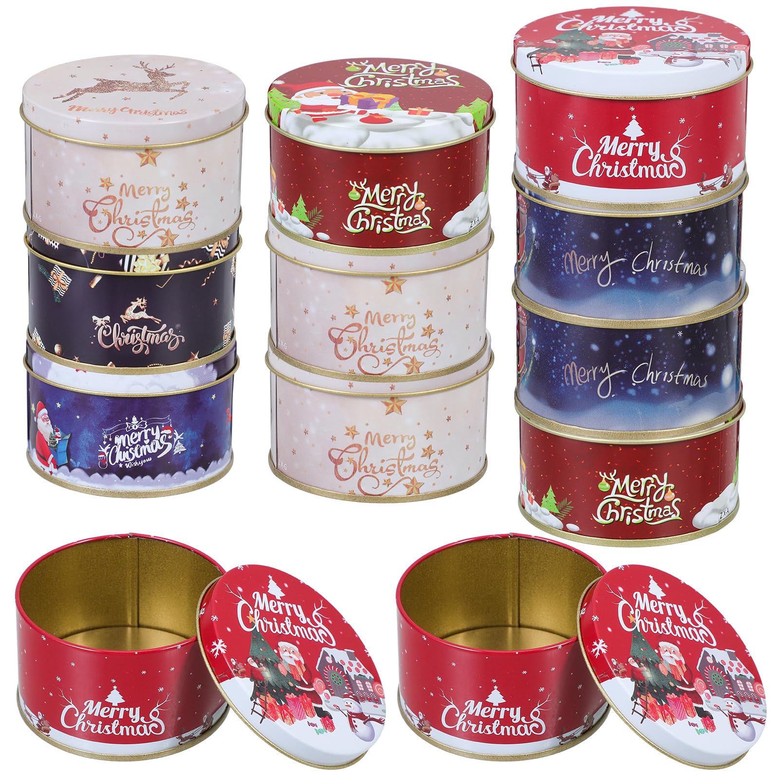 DOITOOL 24Pièces Boîtes de Stockage de de Noël Décors de Noël Boîtes à pour Biscuits et Petits