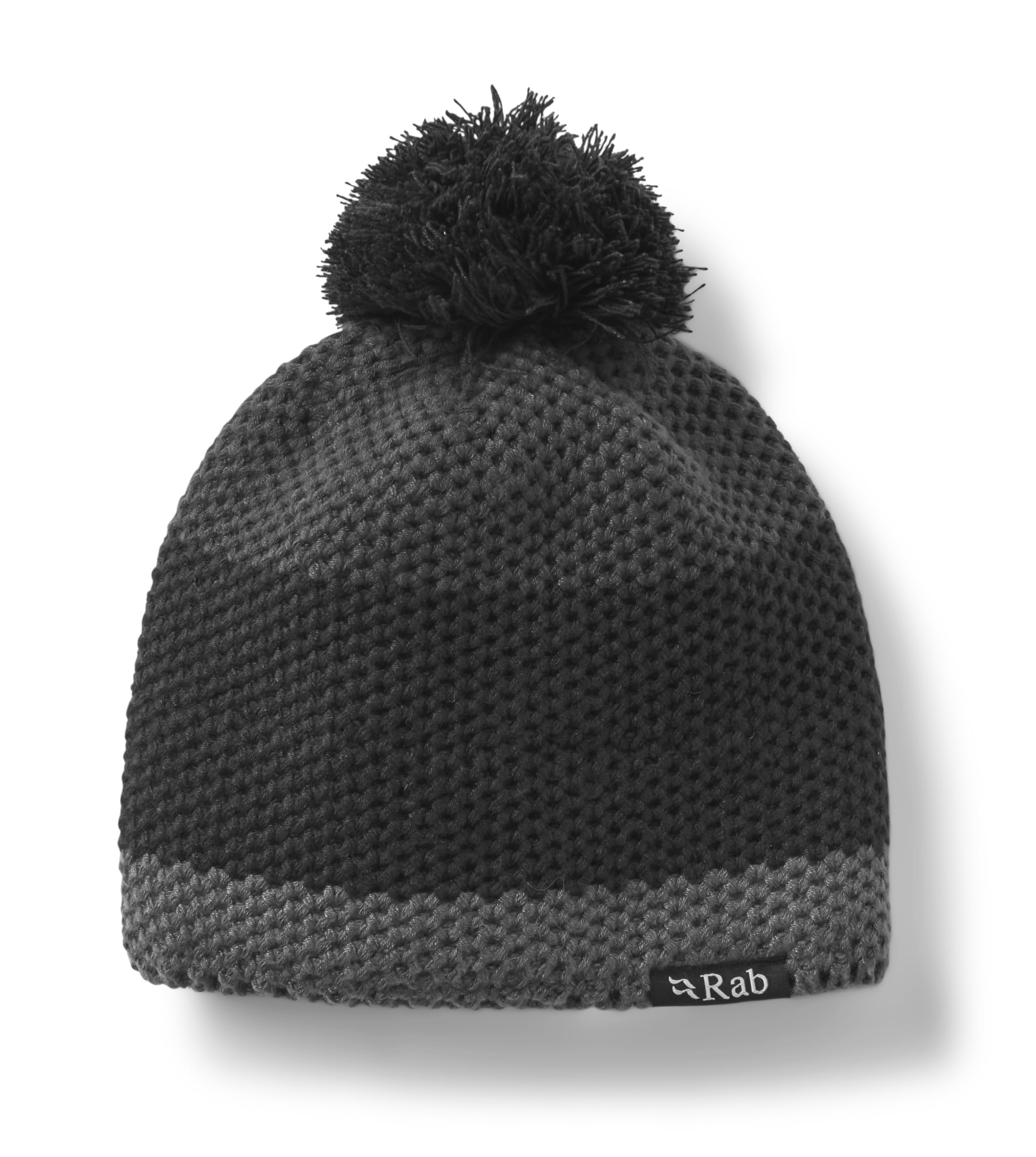 Rab Unisex Black Monzino Bobble Beanie - Warm Skull Cap For Hiking, Climbing, & Skiing - One Size
