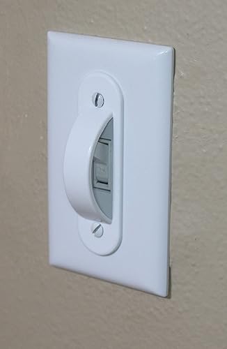 Miniatura 7 de Placas cubiertas color blanco para interruptores, mantiene interruptor de luz encendido o apagado, protege tu luces o circuitos que accidentalmente