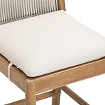 Nathan James Kayden Solid Wood Bar Stool with Woven Rope Backrest, Upholstered Bar Stool with Back, Counter Height Stools for Bar or Patio
