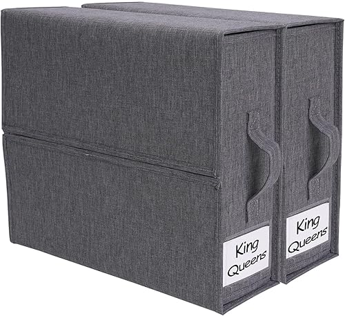 Organizadores y almacenamiento de sábanas, paquete de 2 organizadores de armario, organizadores de sábanas de almacenamiento es para fundas de