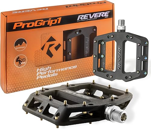 Revere Pro Grip MTB Pedales de bicicleta de montaña antideslizantes y ligeros de fibra de nailon para bicicleta BMX MTB 916"