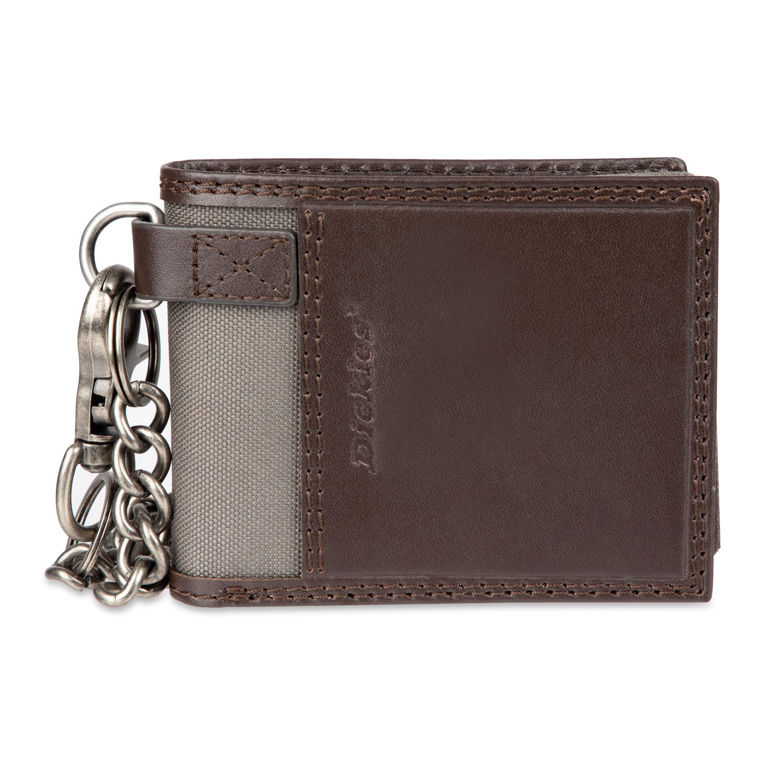 Dickies Mens RFID Everyday Leather Bifold Chain Wallet Black