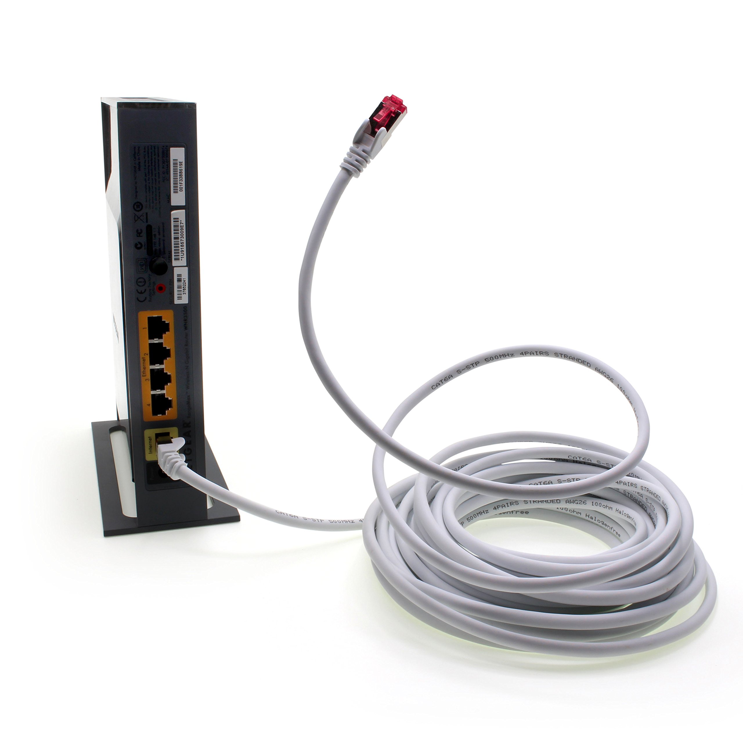 10m - blanco - 1 pieza - CAT6a CAT 6a Ethernet LAN cable de red - SET 10 GB/s cable patch CAT6 S-FTP Doble blindado PIMF 500MHz libre de halógenos compatible con CAT5 CAT6a CAT7 CAT8