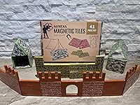 Vista 7 de Bloques de Construcción de Azulejos Magnéticos con Base de Campo de Batalla Militar - Juego con Temática de Guerra del Ejército para Construcción