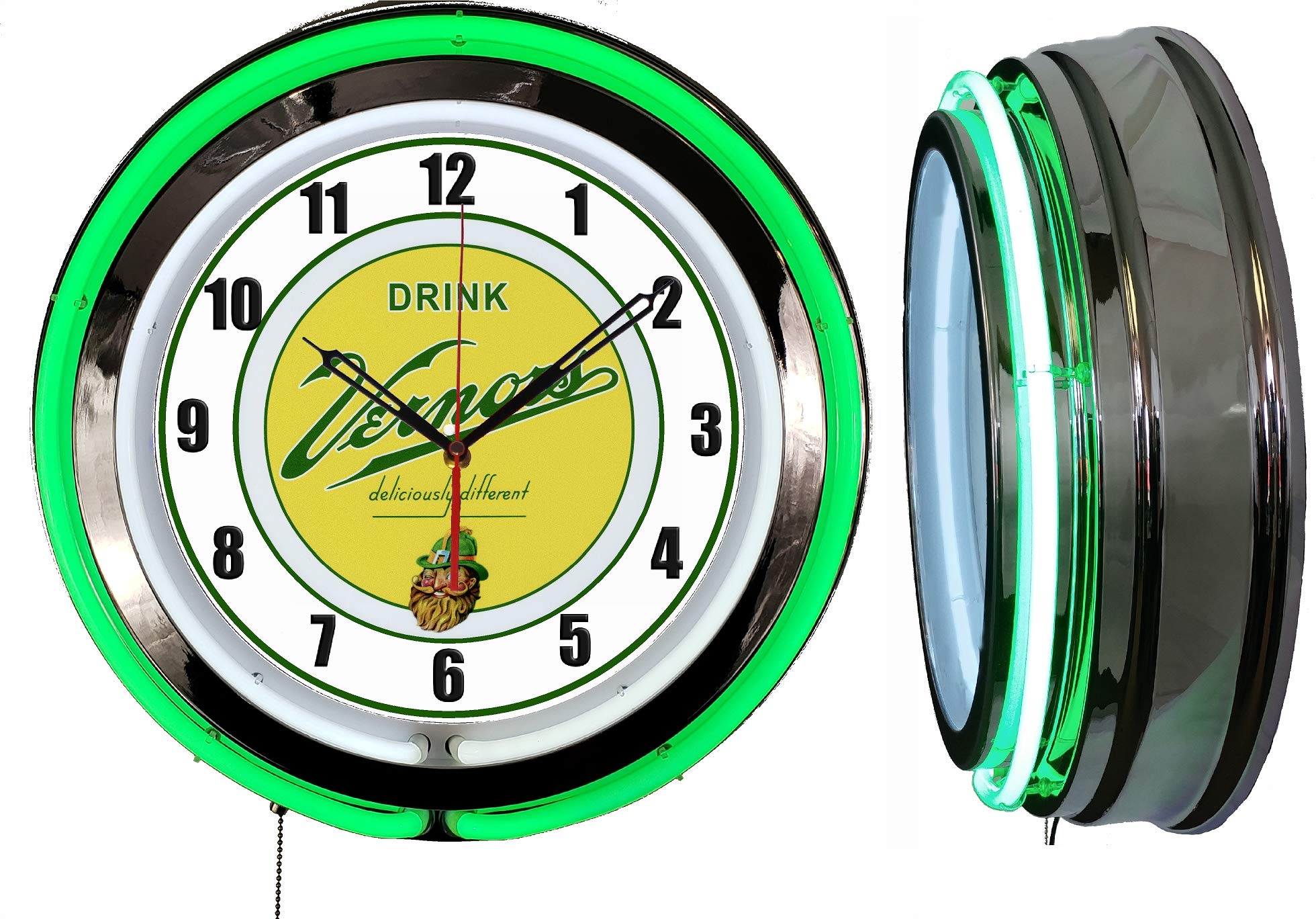 Buy Checkingtime LLC 19" Vernors Soda Pop Neon Clock, Two Neon Tubes