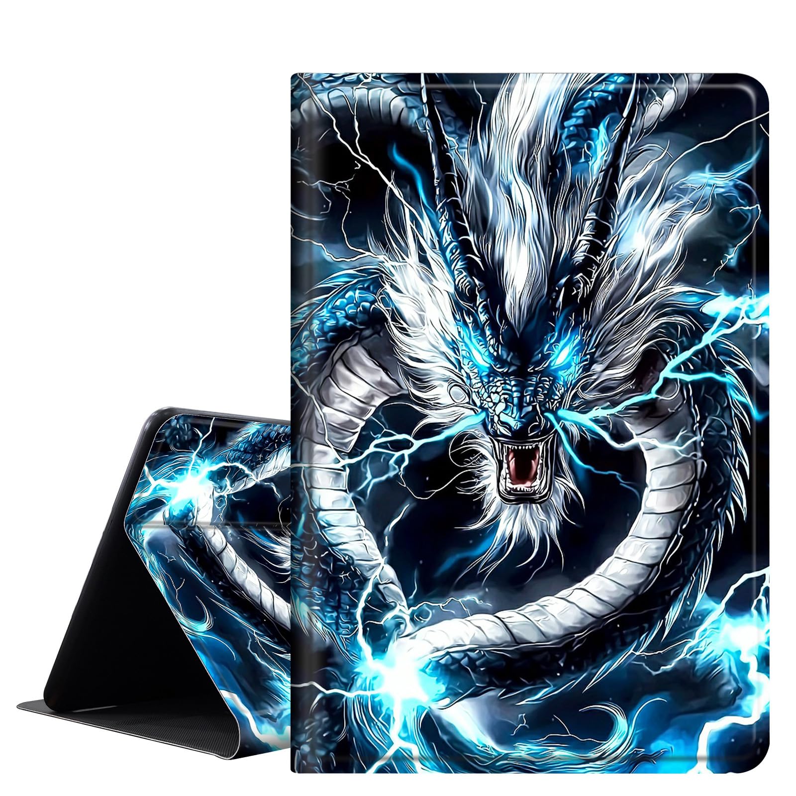 Case for iPad Pro 13 Inch Case M4 (2024 Model, 7th Generation),PU Leather Folio Cover with Auto Sleep Wake,Multi-Angle Viewin,Dragon-2