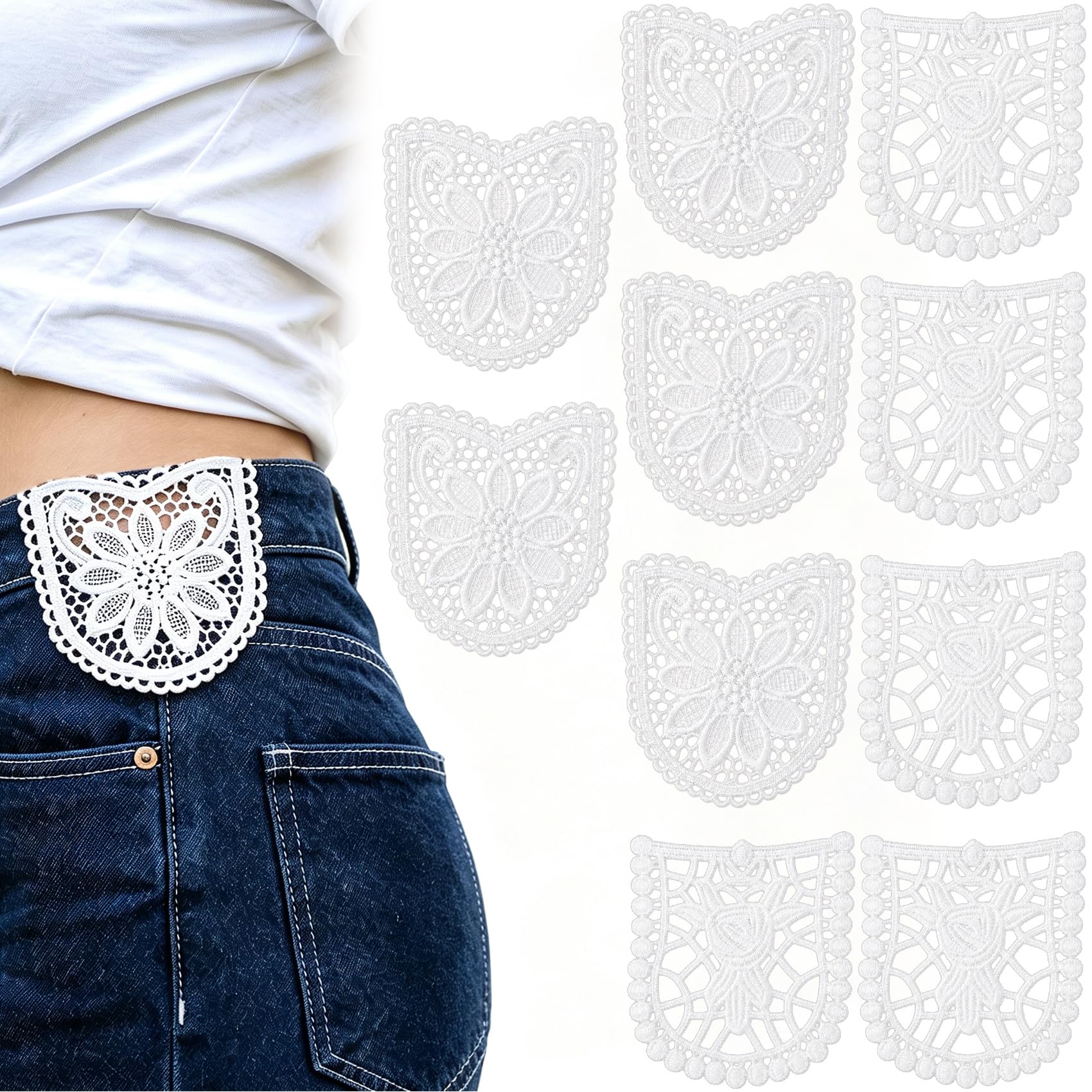 Lace Waist Extender for Jeans, Vintage Sewing Fastener Waistband Extenders
