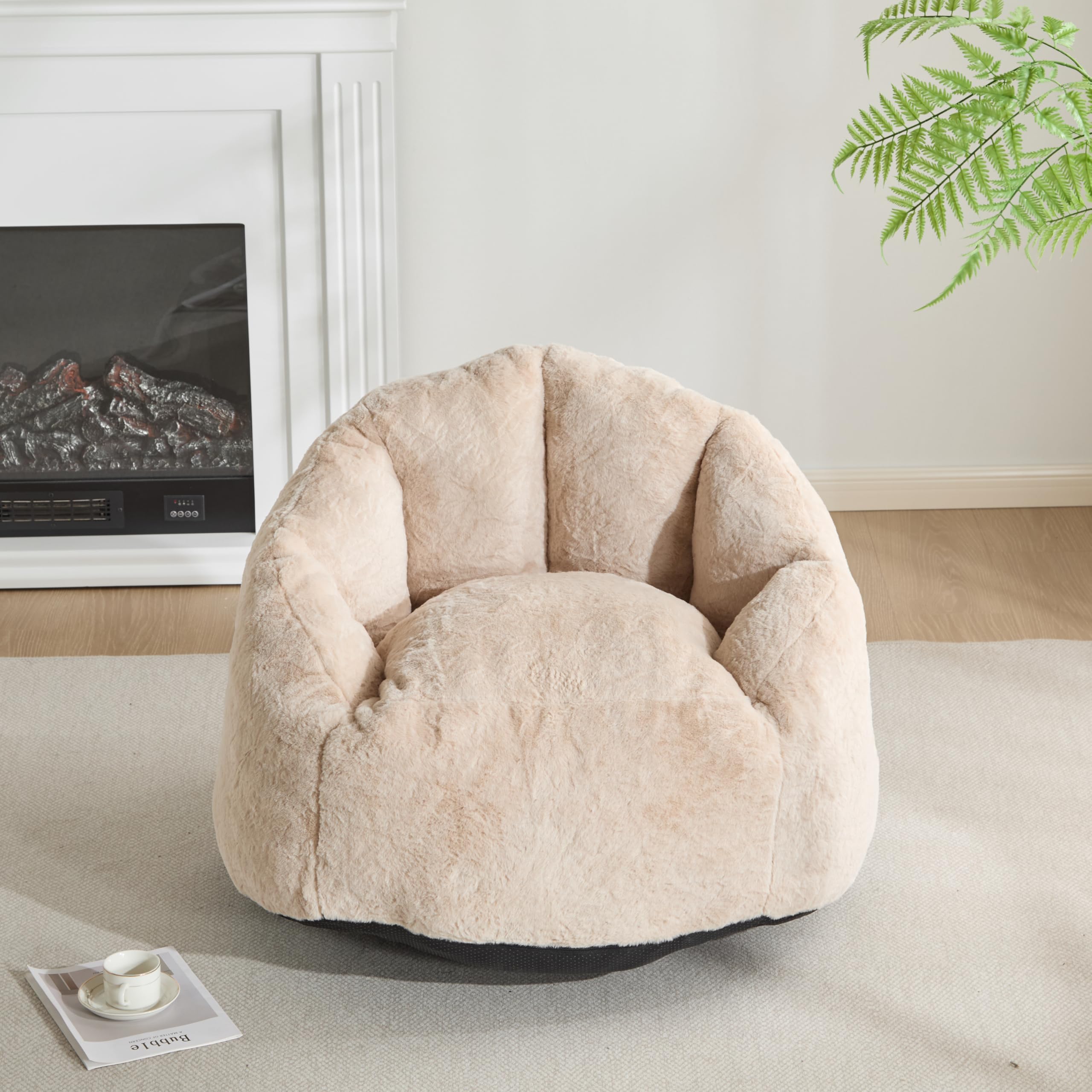 Amazon.com: Indoor Cozy Bean Bag Chair,Velvety Faux Fur Armchair