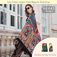 Vista 180 de DANA XU Manta de pashmina extragrande 100% de lana merina, bufanda de viaje, bufanda de cachemira para mujer, otoño e invierno, chal de gran