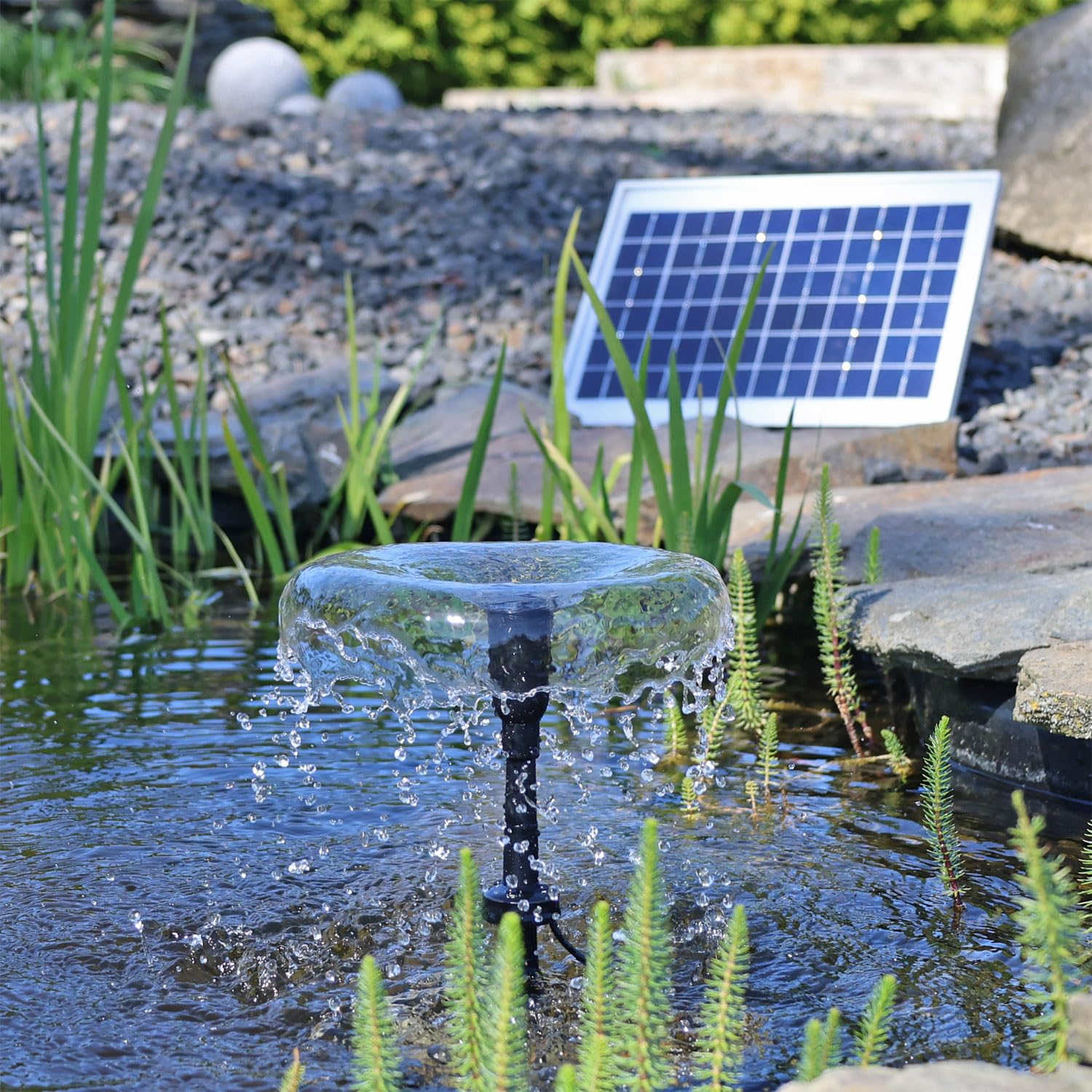 CLGarden Solar Teichpumpe NASP4 mit Akku LED Beleuchtung Pumpe für Gartenteich 500 l/h Solarpumpe 12V