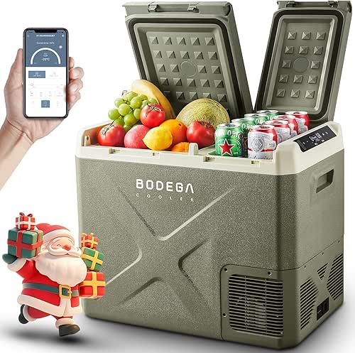 BODEGACOOLER 12V Portable Refrigerator, 42Quart (40L) Dual Zone Car Refrigerator,