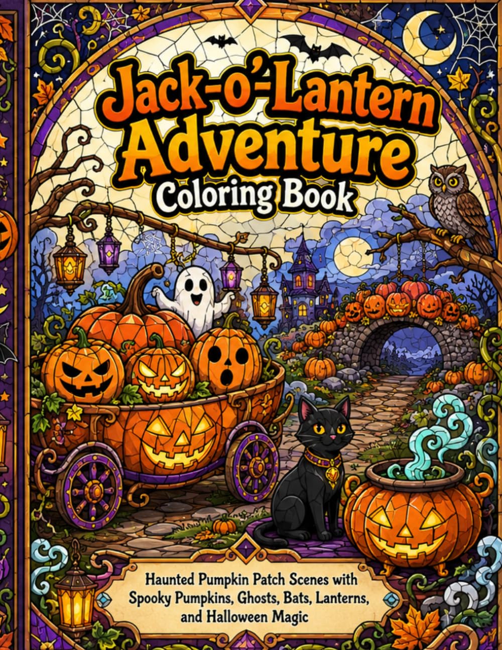 Jack-o’-Lantern Adventure Coloring Book: Haunted Pumpkin Patch Scenes with Spooky Pumpkins, Ghosts, Bats, Lanterns, and Halloween Magic (Cute Spooky Friends Halloween Coloring Collection)