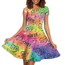 POLERO Teacher Dress Womens Summer Dresses Short Sleeve Midi Casual Sundress for Teachers