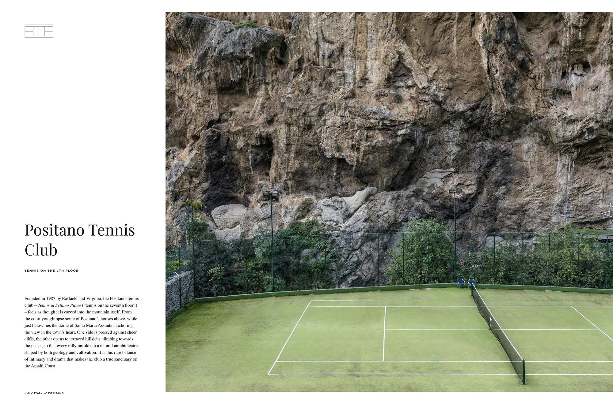 The Tennis Travels – Europe is an exceptional visual journey through 19 destinations, featuring more than 50 unique outdoor tennis courts - all open to guest play.