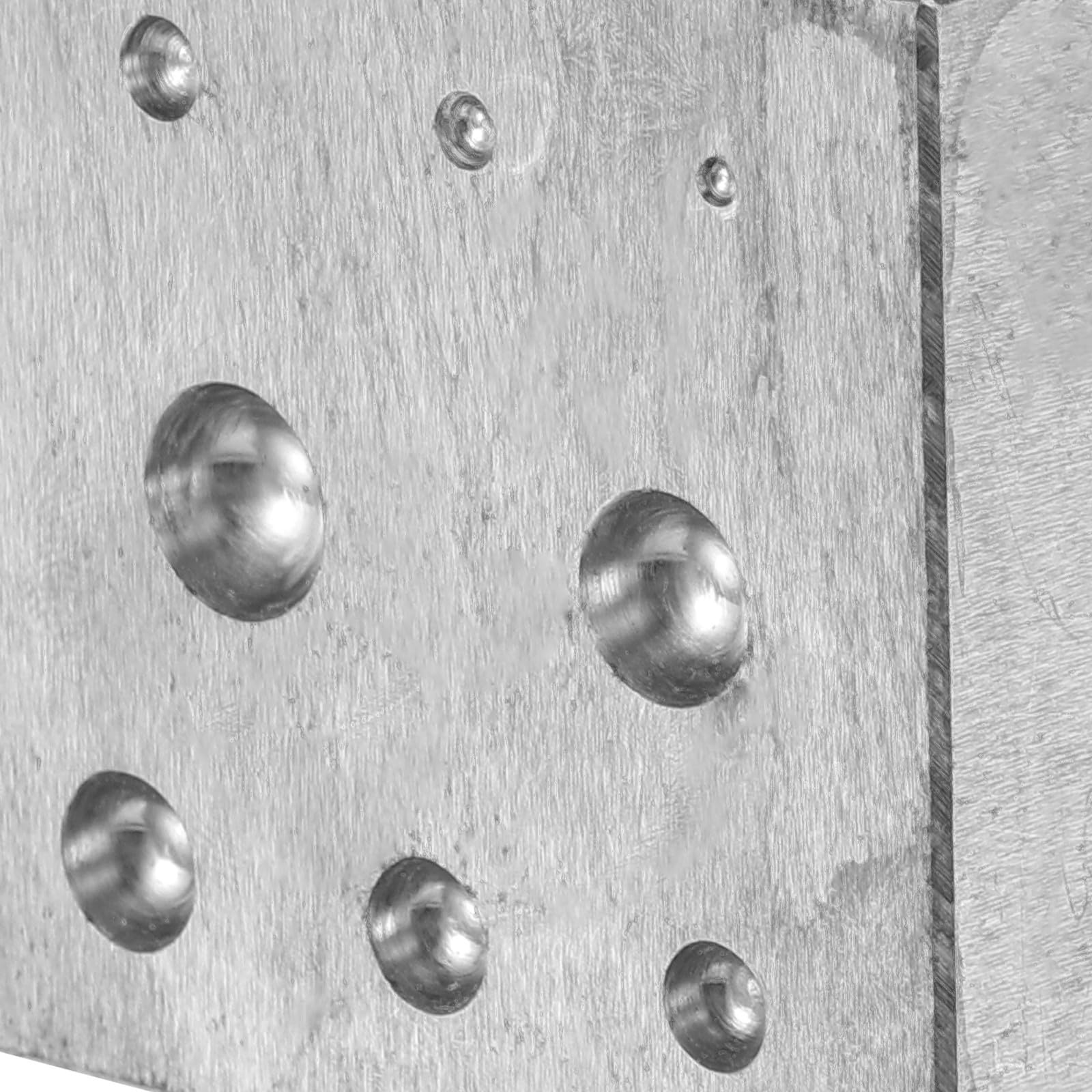 CLISPEED Bloque de Doming Metálico Cuadrado 18 Cavidades para Joyería, Herramienta de Punzón para Hacer Campanas Doradas, Plateadas Cobre, Tamaño Pequeño para Bricolaje y Fabricación