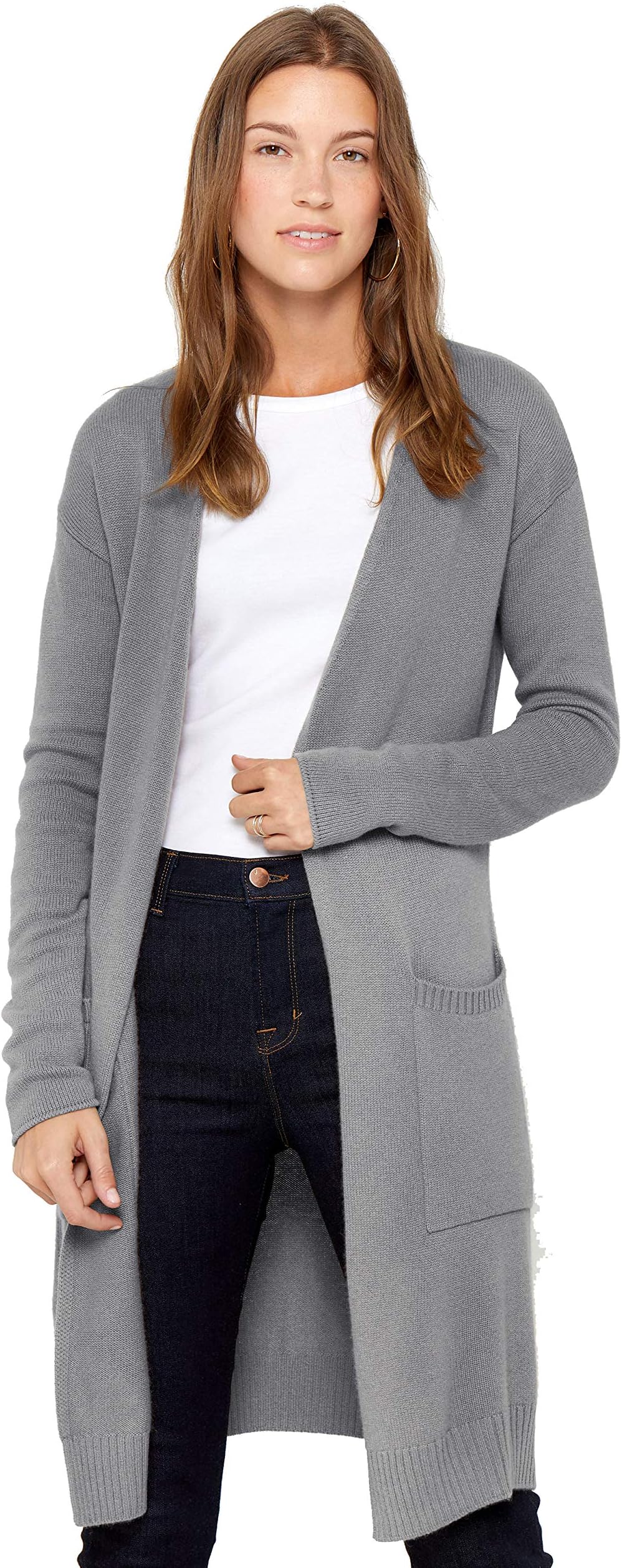 State CashmereLong Sweater Cardigan Women 100% Pure Cashmere Cardigan with Pockets Cashmere Cardigans for Women