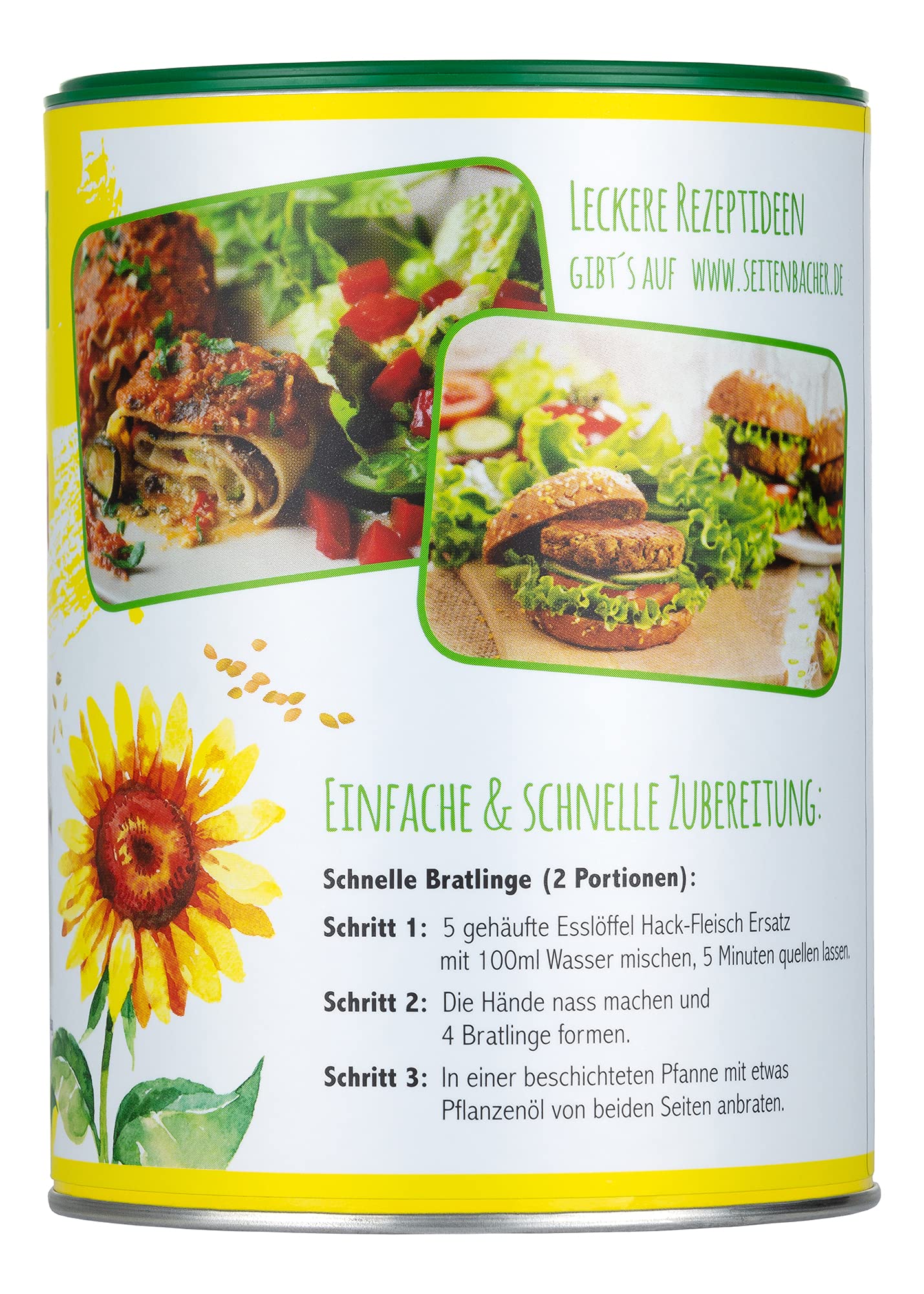 Seitenbacher Grünkern - Carne macinata alternativa, vegana, senza lattosio, senza soia, veloce, per bolognese, lasagna, hamburger, curry, confezione da 6 (6 x 400 g)