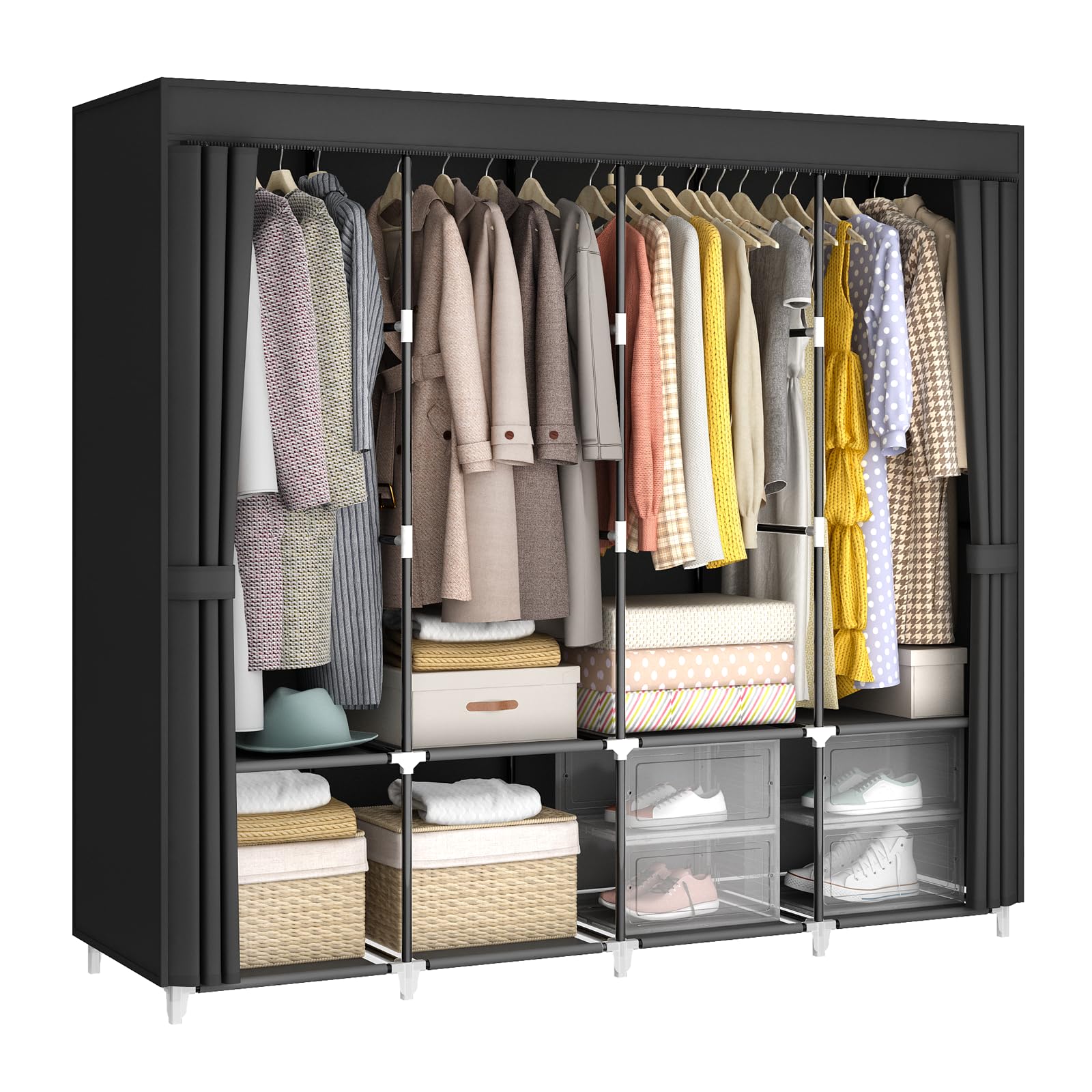 Photo 1 of 67" Portable Wardrobe Closet for Hanging Clothes Large Capacity for Bedroom