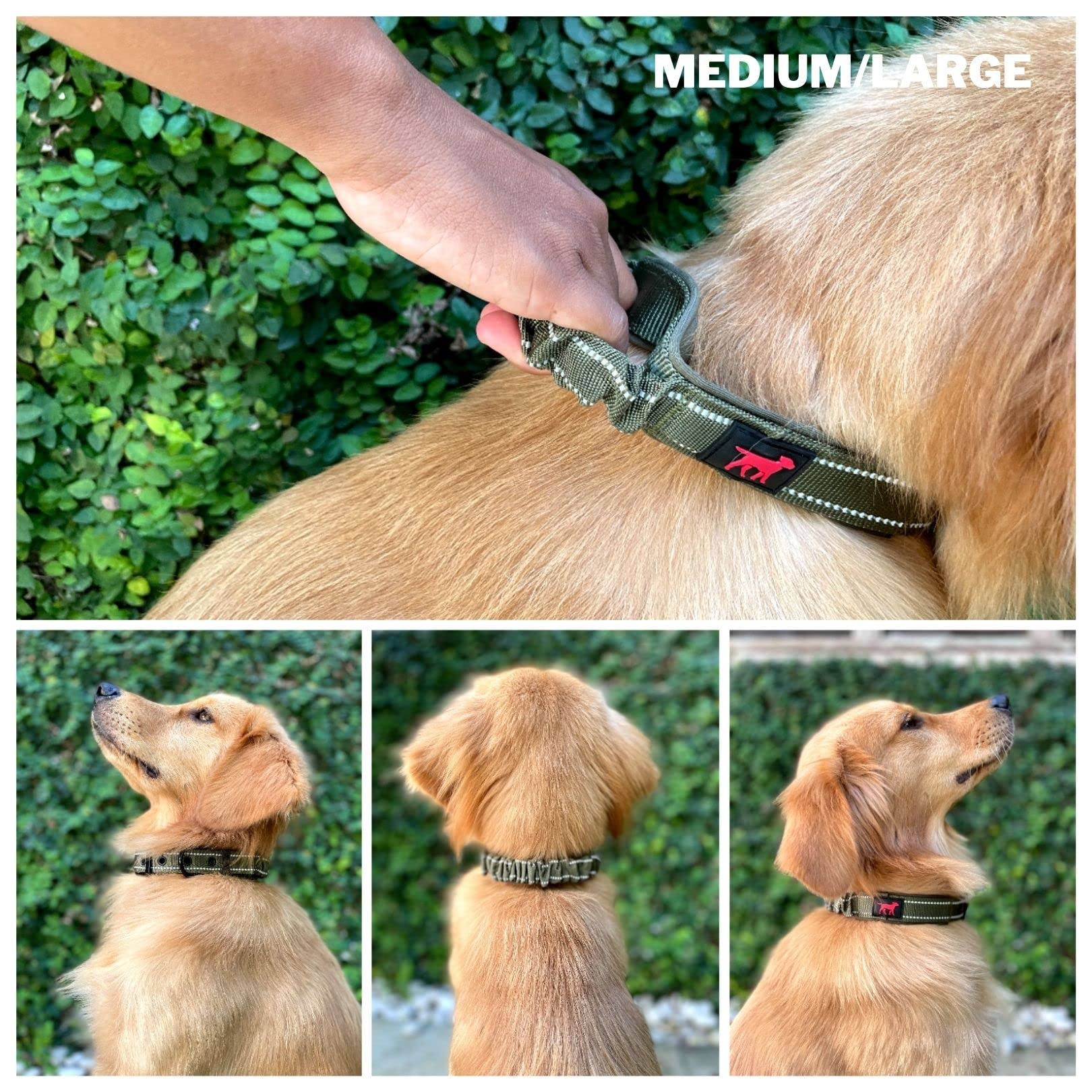Tuff Pupper Robustes Hundehalsband mit Griff | Halsband aus ballistischem Nylon | Gepolstertes, reflektierendes Hundehalsband mit verstellbaren Edelstahlbeschlägen | Praktische Größe für alle Rassen