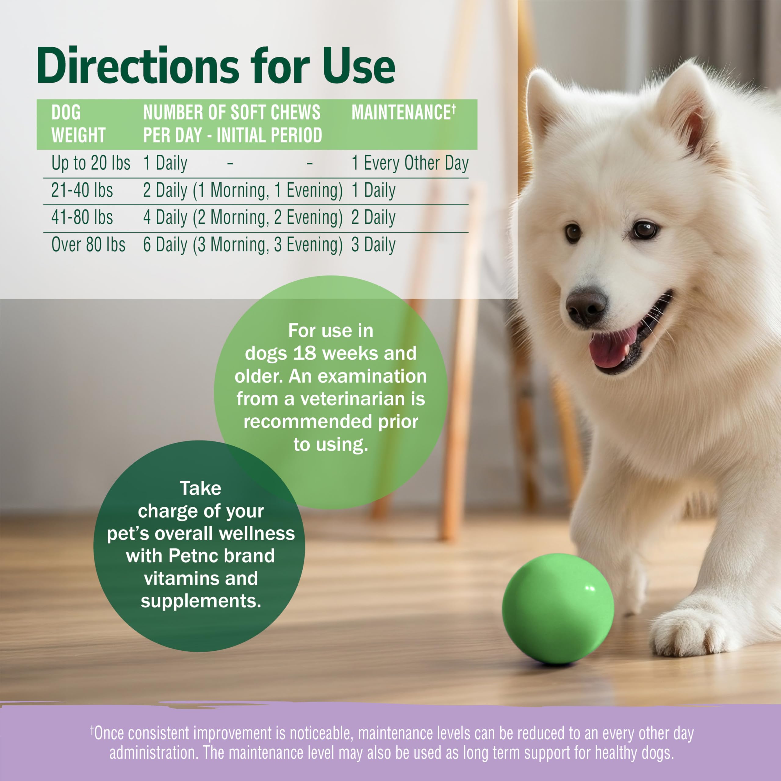 Petnc Hip & Joint Health Supplement for Dogs (90 Chews), Glucosamine Chondroitin MSM Dog Chews with Hyaluronic Acid, Liver Flavored Bone & Joint Support Supplement, For All Breeds - image 6