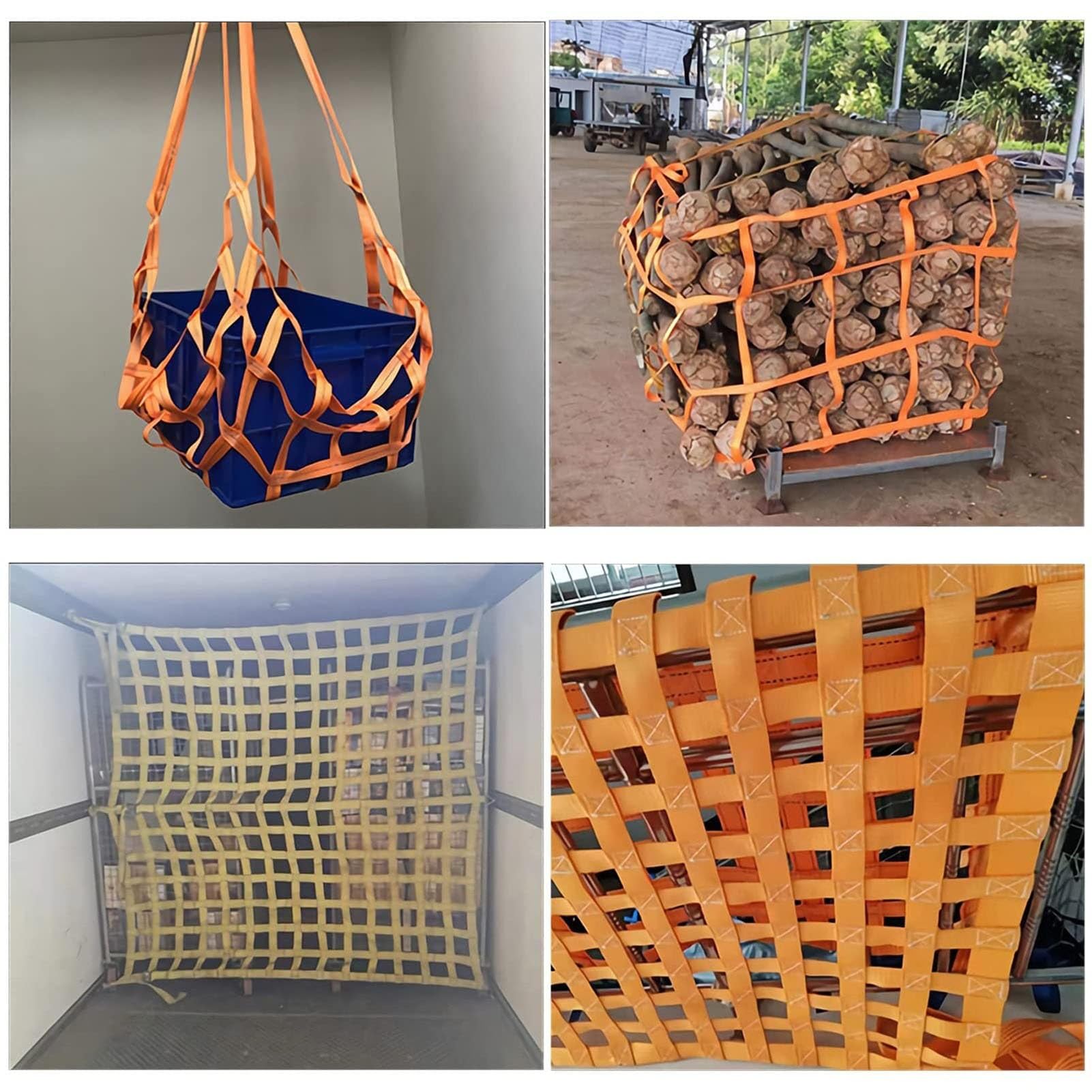 Red De Eslinga De Carga - Elevación De Carga Plana De Poliéster, Elevación para Herramientas Industriales De Carga Y Descarga, Escalada para Jardín(3 X 3M/Mesh 15cm/Load 2t)