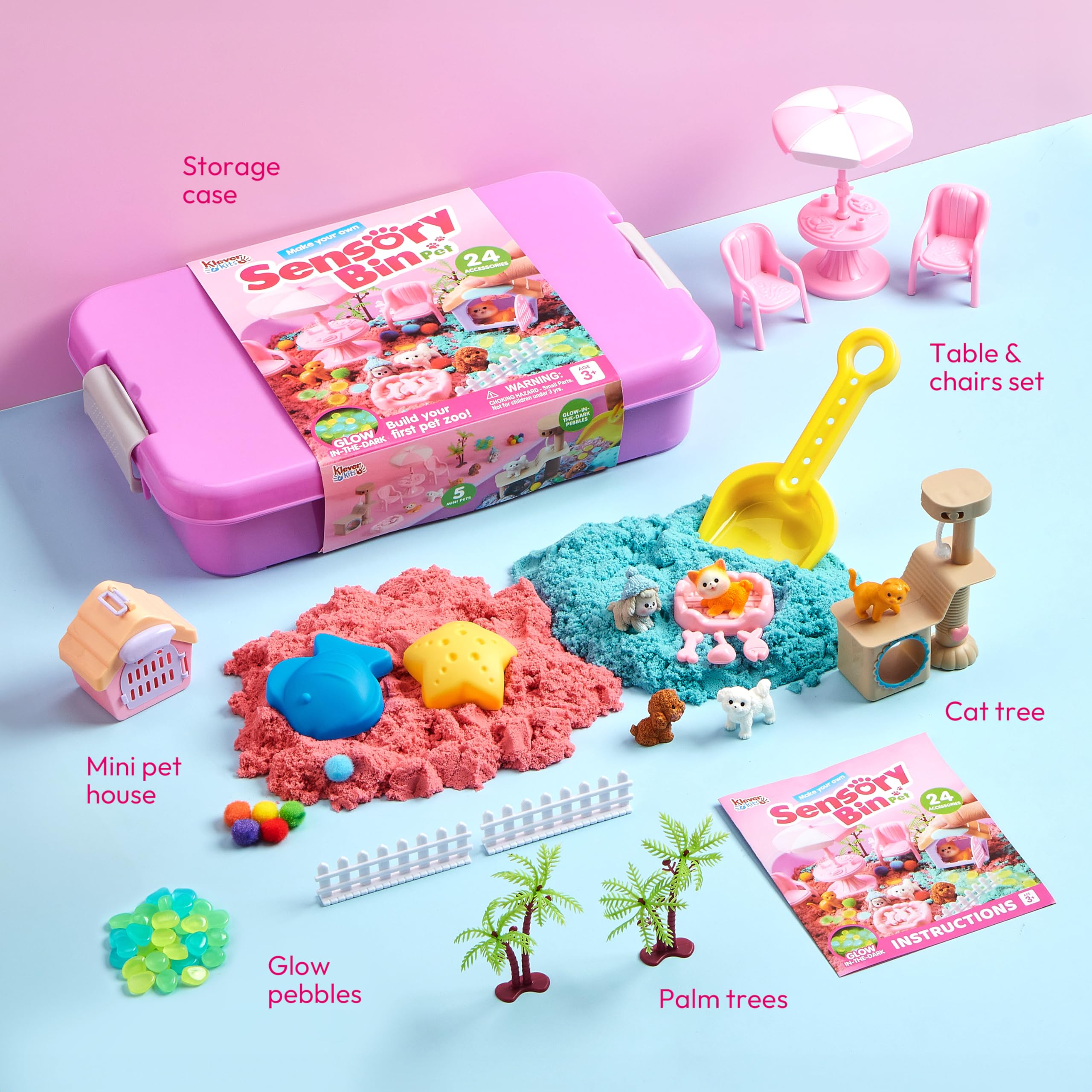 Klever Kits Scatola sensoriale per Animali Domestici, Fantastico Regalo Giocattolo per Bambini dai 3 Anni in su
