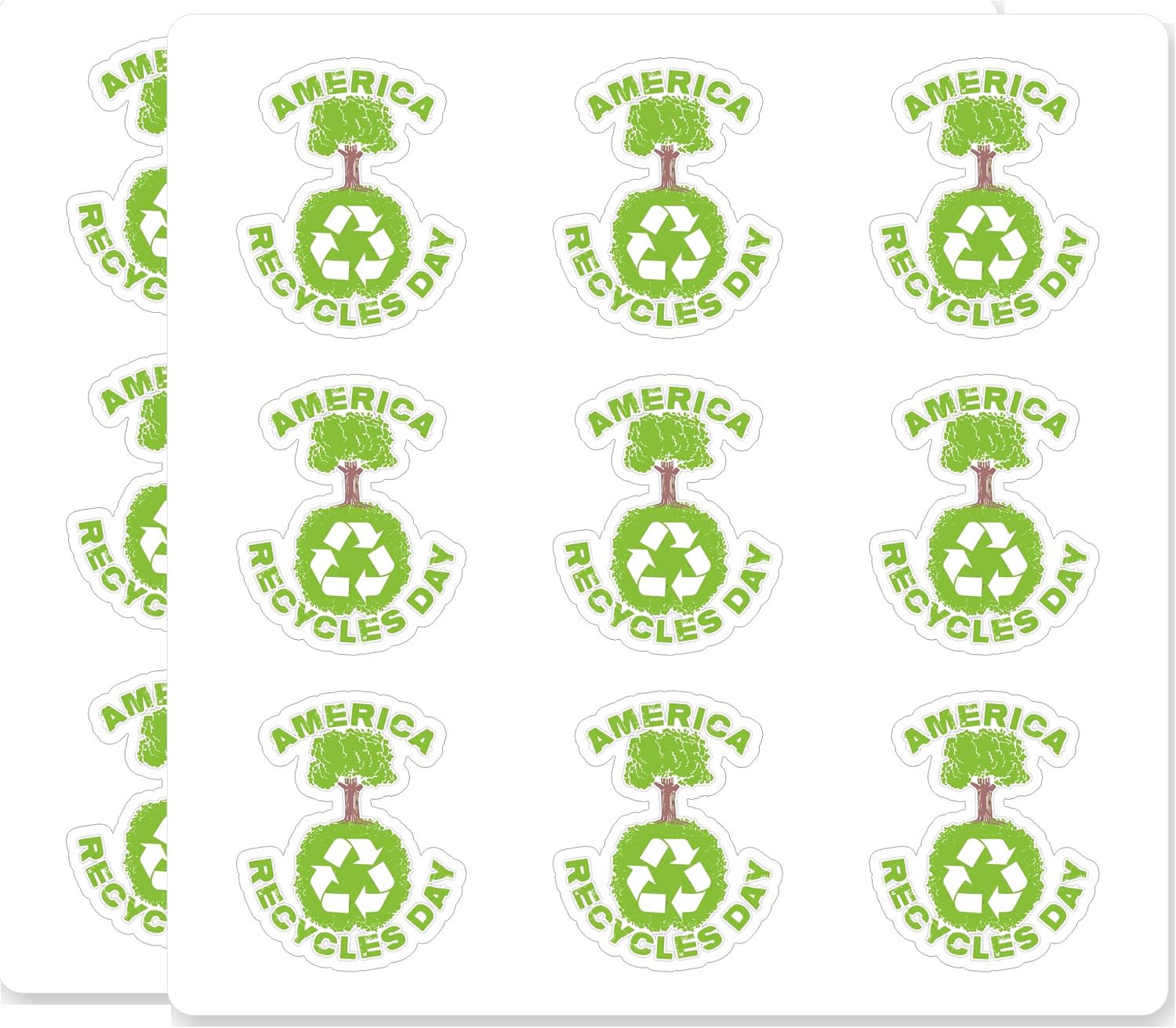 America Recycles Day Environment Scrapbook Stickers 18 Pack 2 Inch