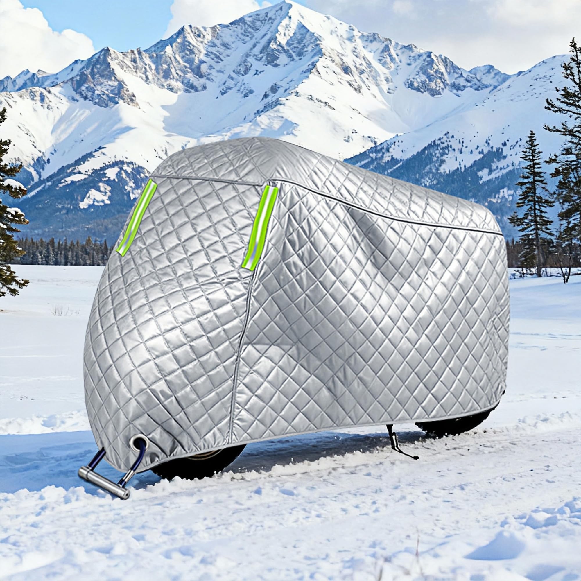 Funda Moto antigranizo para Peugeot Django 125, Almohadilla de algodón Grueso Universal Impermeable Resistente al Sol con Hebilla Cortavientos Moto Fundas para Exteriores