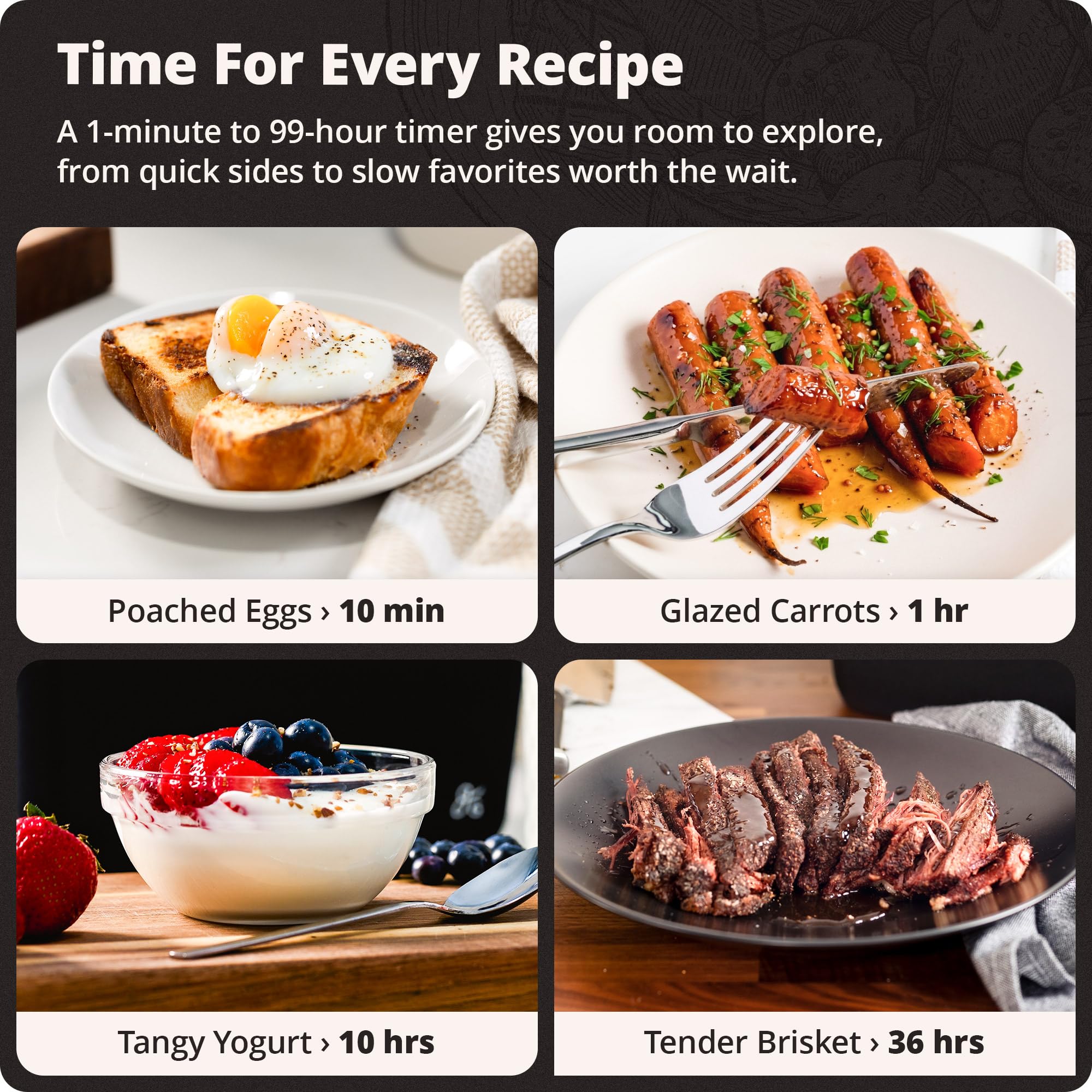 Greater Goods Kitchen Sous Vide - Una potente macchina di cottura di precisione a 1100 Watt; Circolatore ad immersione ultra silenzioso con motore brushless (onice nero)