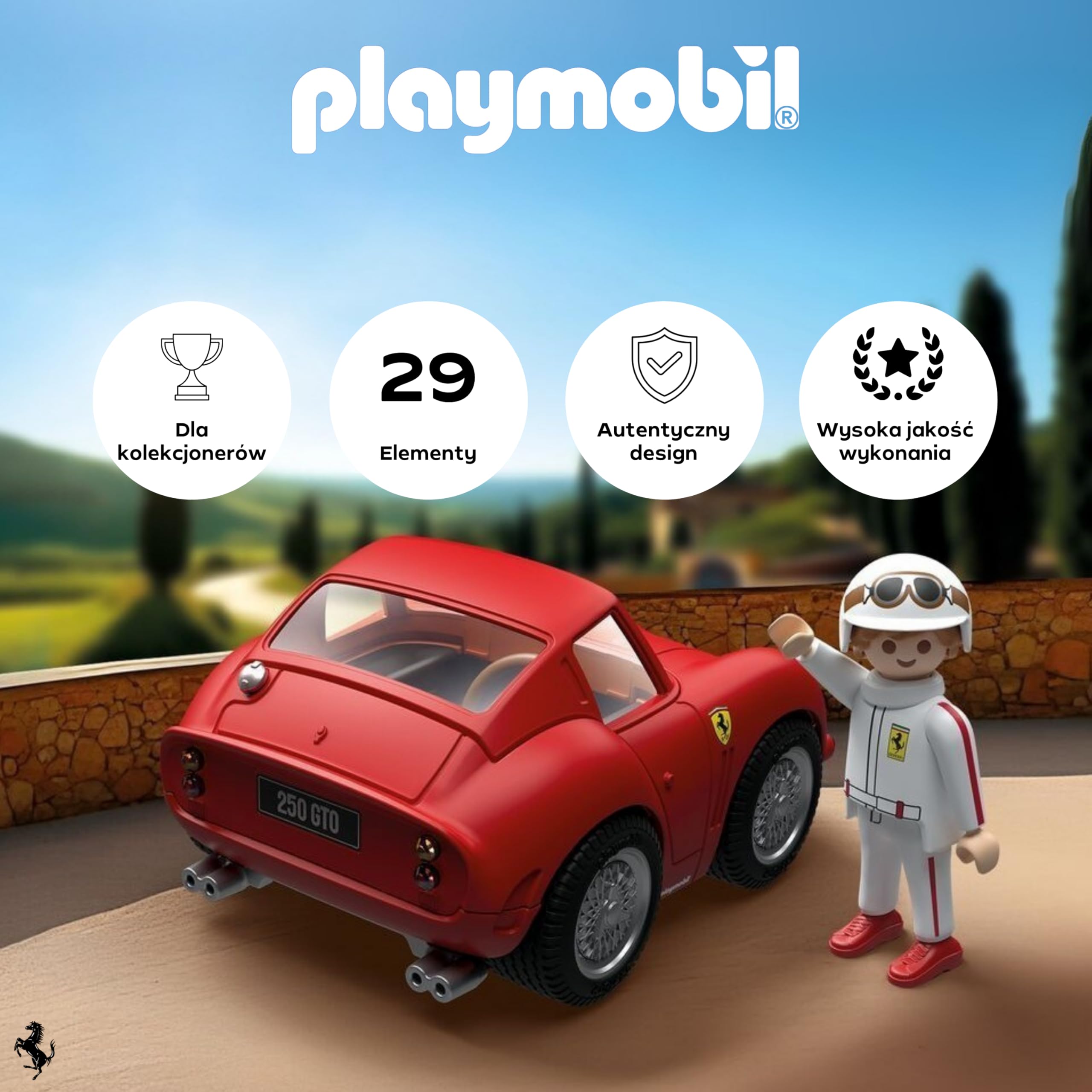 PLAYMOBIL Collector Cars Ferrari 250 GTO 71856 model samochodu dla dorosłych i dzieci, prezent dla fanów samochodów i kolekcjonerów