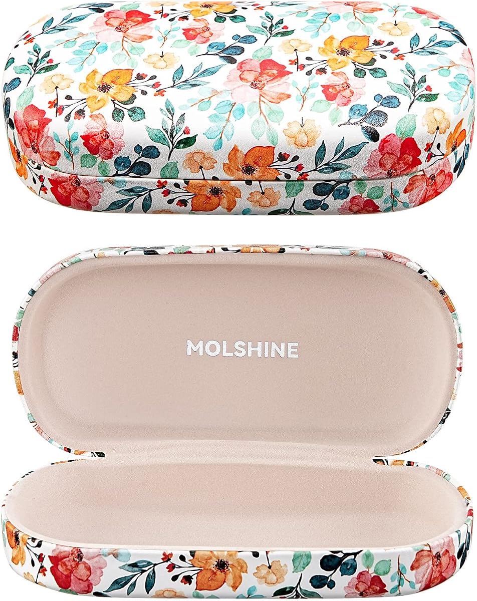 Estuche de gafas de sol de cuero de cáscara dura,Estuche de gafas grande clásico para mujeres y hombres,Lentes de gafas de sol