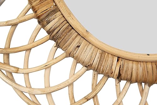 Miniatura 6 de Creative Co-Op Espejo de pared de bambú tejido ovalado
