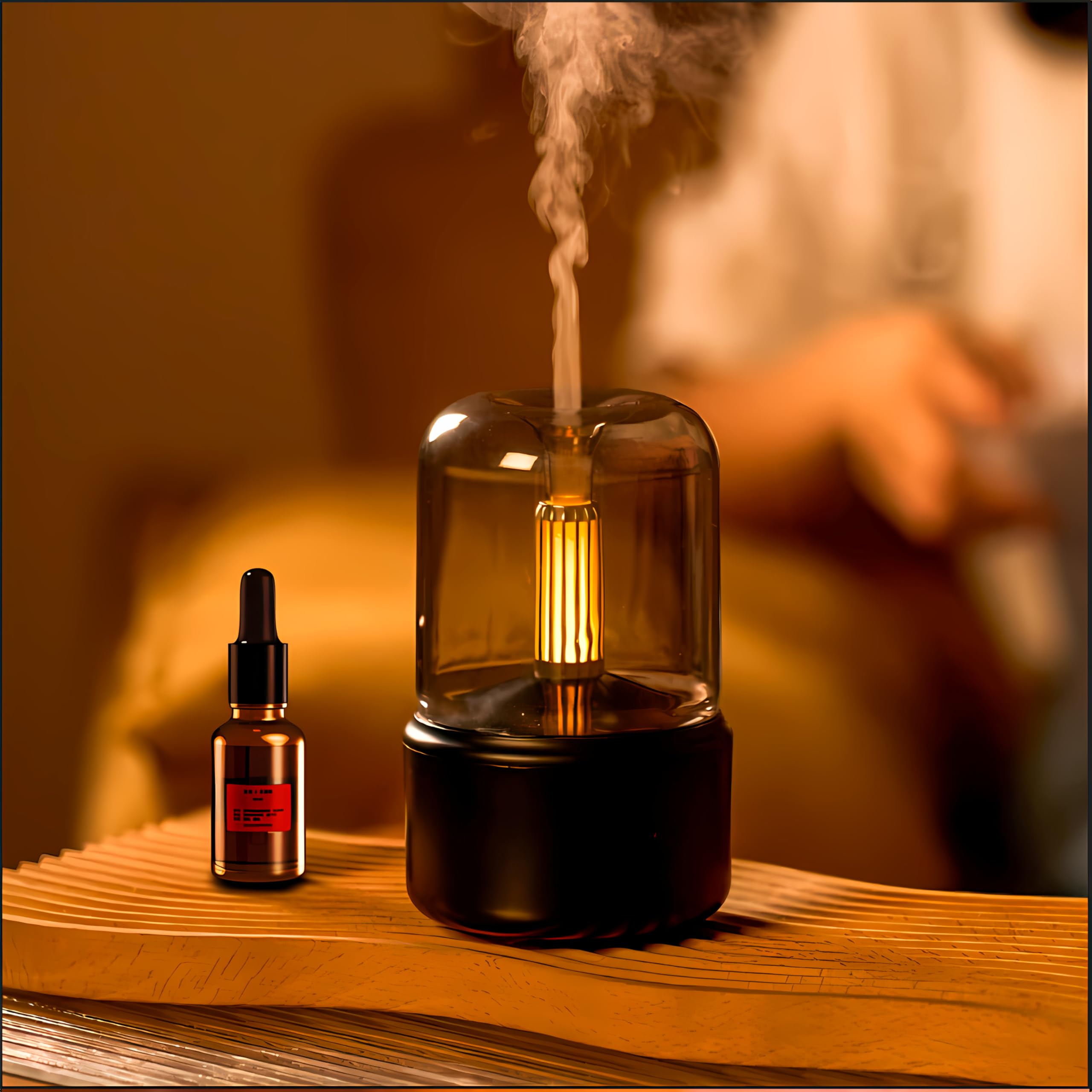 ALMA® Diffusore e Umidificatore di Aromaterapia con Lampada Integrata – Diffusore di Oli Essenziali da 120 ml, Tecnologia Ultrasonica, Nebbia Fresca e Design Elegante per Qualsiasi Ambiente