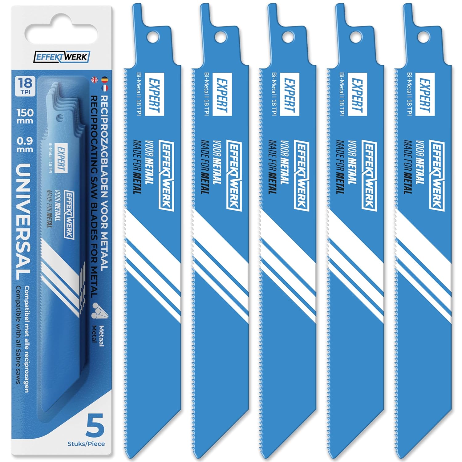 E•Werk Reciprocating Saw Blades for Metal 5 Pieces Metal Cutting