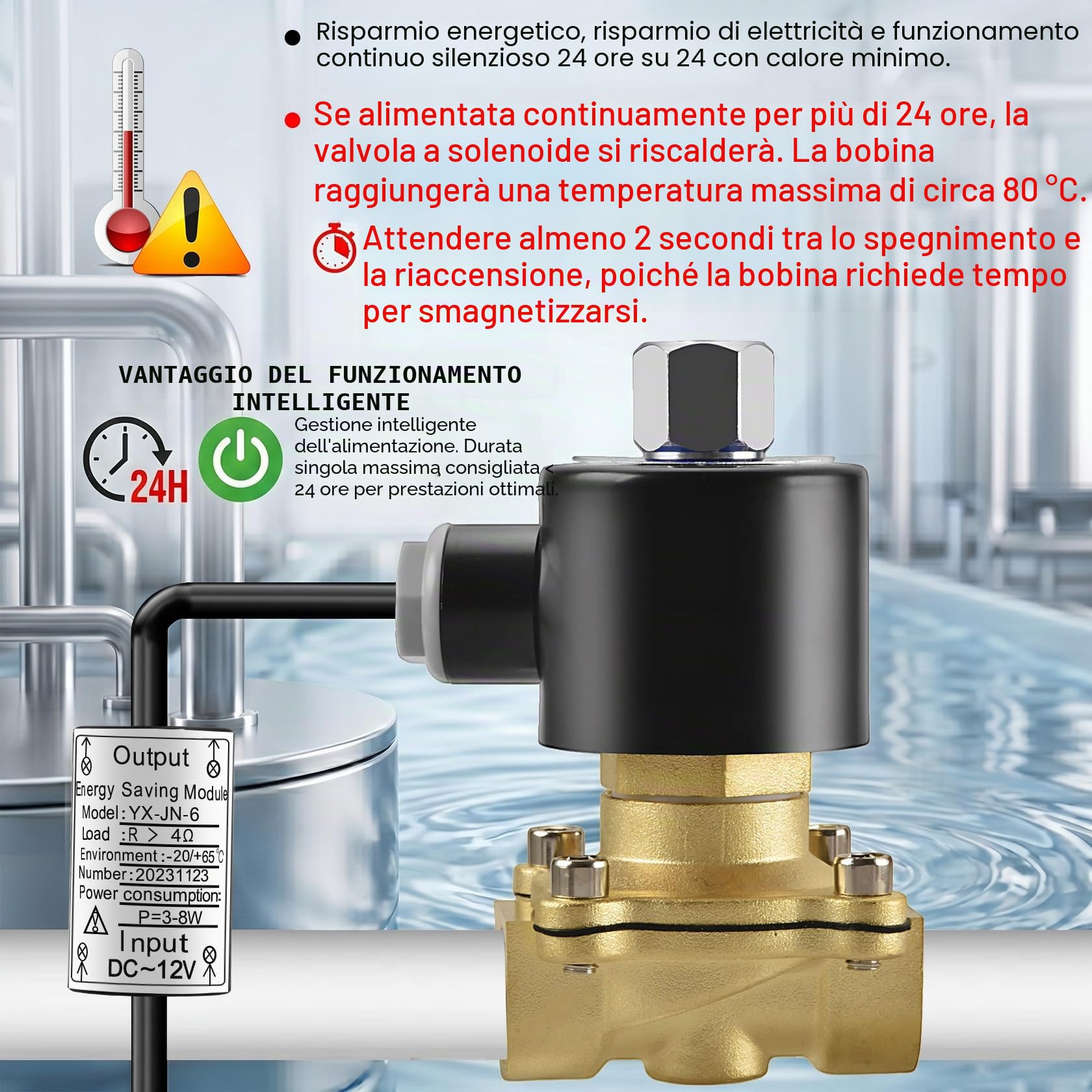 Heschen ottone elettrico elettrovalvola, 2W-160-15KJ, PT1/2'', DC12V, diretto azione acqua aria gas, normalmente aperta, valvola di ricambio