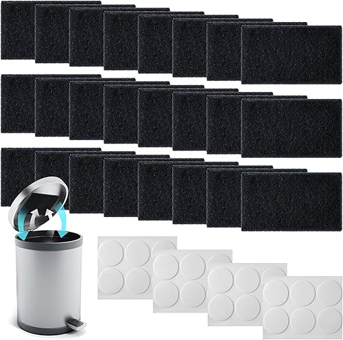 Timgle 24 unidades de desodorante universal para botes de basura, bolsas de basura con 24 nano pegamento de doble cara, desodorante de carbón para