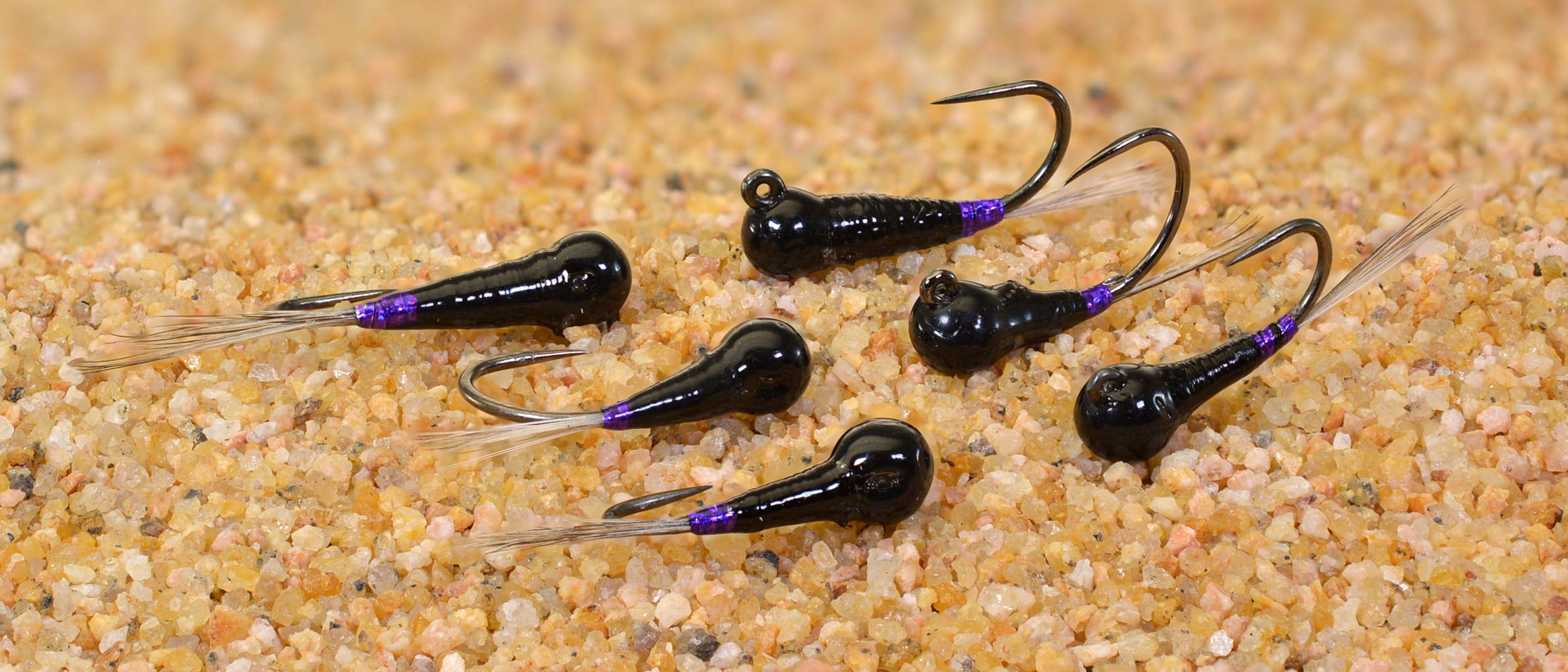 Tungsten Black/Purple Perdigon Jig Head Fly - Euro Nymph Tied on Hanak Hook - 6ct Packs