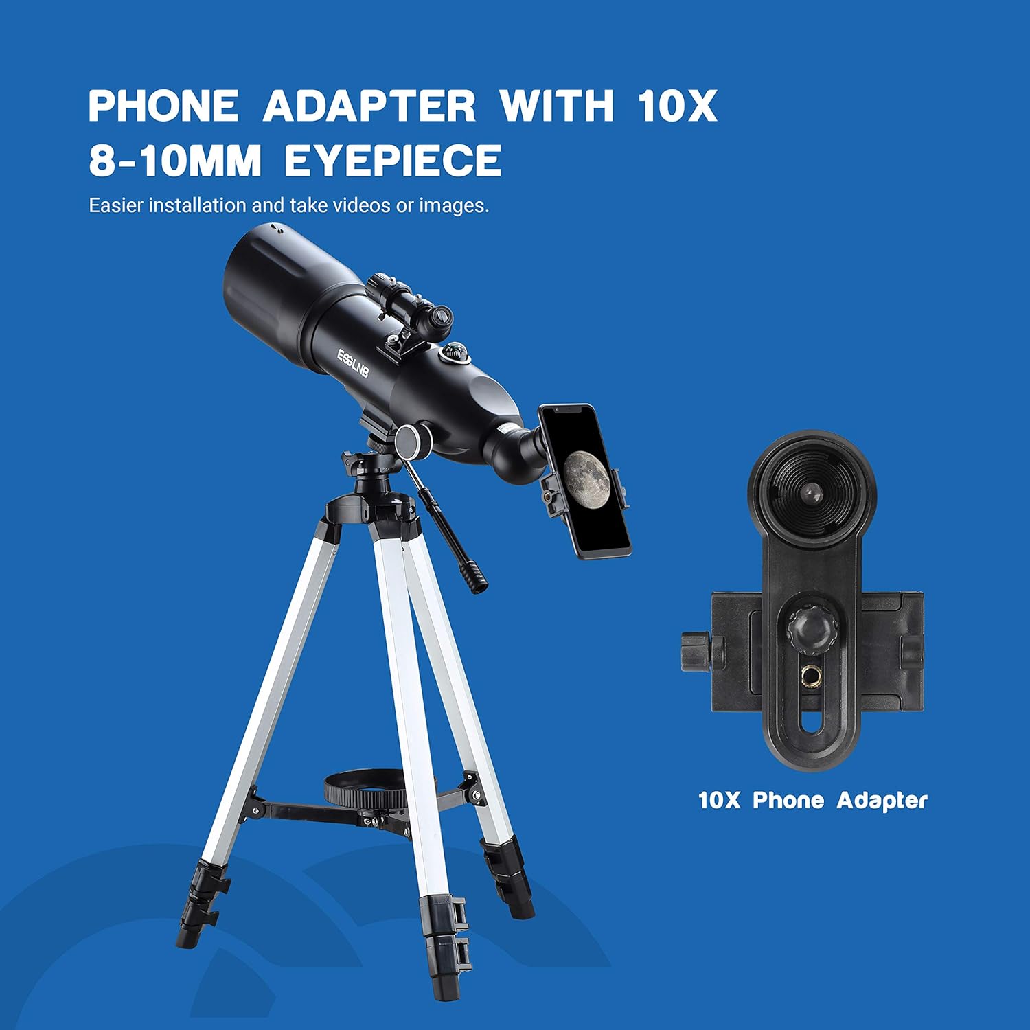 Up To 50% OFF ESSLNB Telescopes for Adults Kids Astronomy Beginners 80mm Astronomical Telescopes with 10X Phone Mount Refractor Telescope Tripod and Carrying Bag Erect-Image Travel Telescope with Moon Filter Black Friday - 80% OFF ESSLNB Telescopes for Adults Kids Astronomy Beginners 80mm Astronomical Telescopes with 10X Phone Mount Refractor Telescope Tripod and Carrying Bag Erect-Image Travel Telescope with Moon Filter