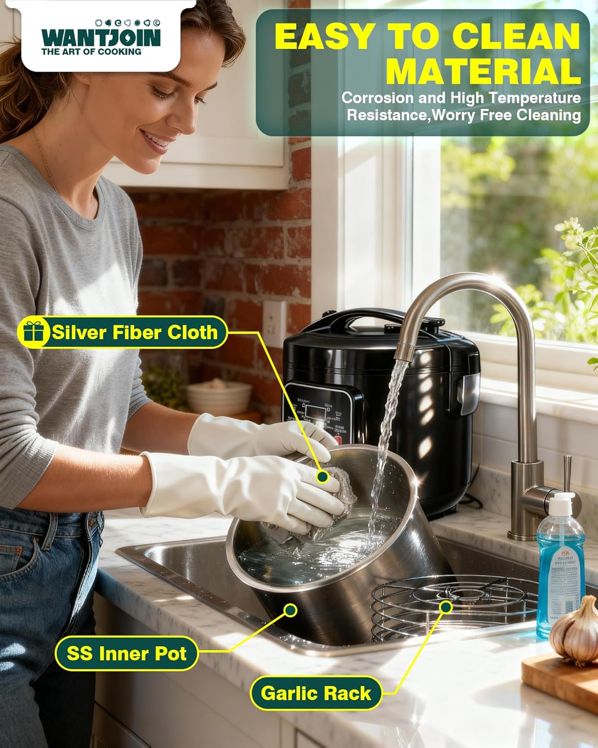 WantJoin Black Garlic Fermenter 6L - Full Automatic Intelligent Control Black Garlic Maker, 360° Even Fermented，Makes 3-4 LBS Garlic Fermenter Machine, Makes Multi Clove & Whole Clove Garlic
