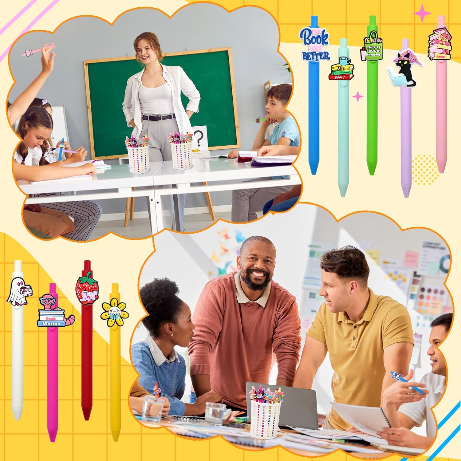 30 Pcs Bookish Ballpoint Pens Writing Pen Bulk Black Ink Pens Gifts for Book Lover Supplies Stationery Office Party Favors - Image 5