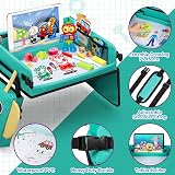 COOLJOY Kids Travel Tray for Toddler Car Seat, 2 in 1 Kids Lap Tray with Robot Backpack and Transparent Erasable Surface, Play Trays for Cars, Educational Travel Toys for Kids Toddlers Boys Girls - 4