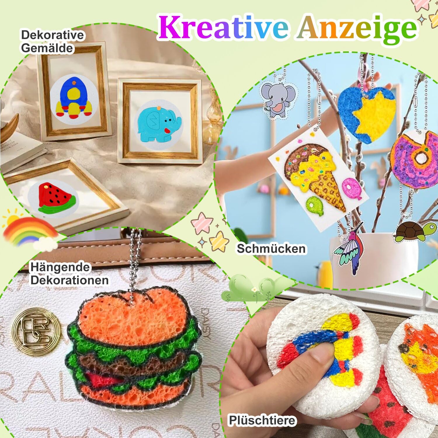 UBERMing – Kit Peinture Texturée 3D Magique – 72 Pièces – Puffy Paint – 31 Papiers, 12 Feutres, Accessoires – DIY Enfant