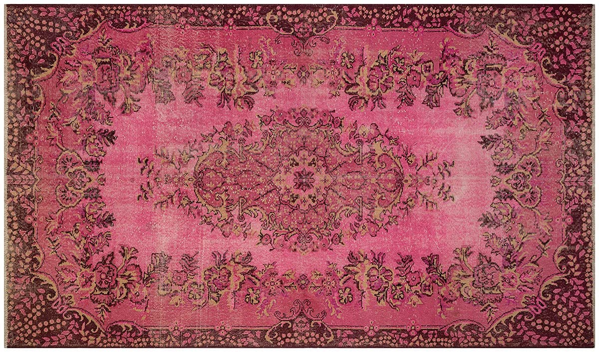 Tapis vintage turc fait main rose ALLMODE 170x290 grand tapis de salon