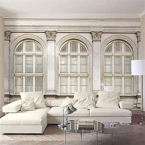 Decoración de ventana de nostalgia retro, papel tapiz grande 3D, murales de pared de estilo europeo, papel tapiz mural para sala de estar,