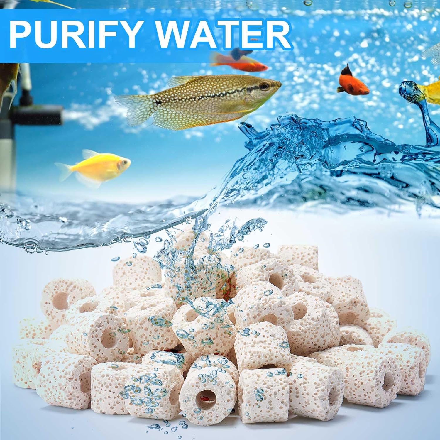 Threlaco 4 Set/48 Pcs Aquarium Filter Compatible with Fluval Spec(3, 5 Gal) Evo(5 Gal) Flex(9 Gallon), Activated Carbon, Foam Filter,Ammonia/Phosphate/Nitrite Remover Pad,Ceramic Ring,Cord, Grease,Bag